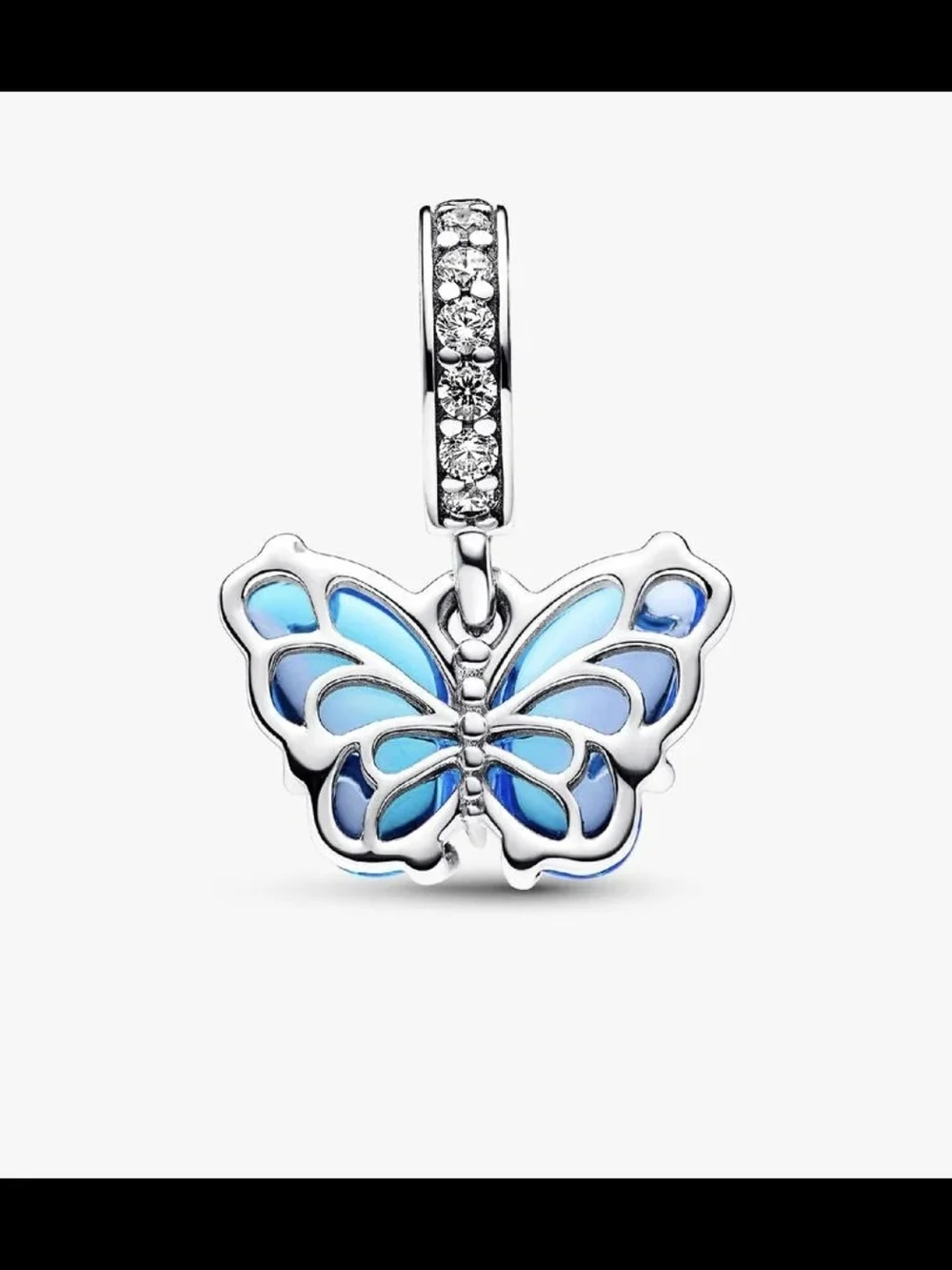 Pandora Blue Murano Glass Butterfly Dangle Charm 792698C01Sterling silver